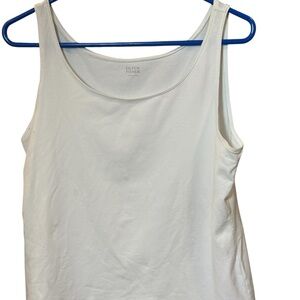 Eileen Fisher White Organic Cotton Scoop-Neck Tank Top Size L